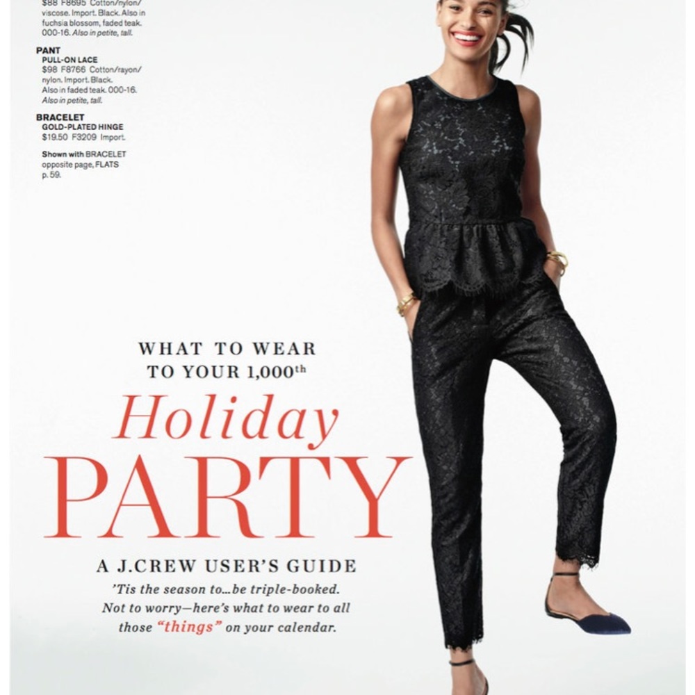 Jcrew black lace pants